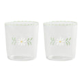 &k amsterdam Flora Waterglazen - Wit - Set van 2