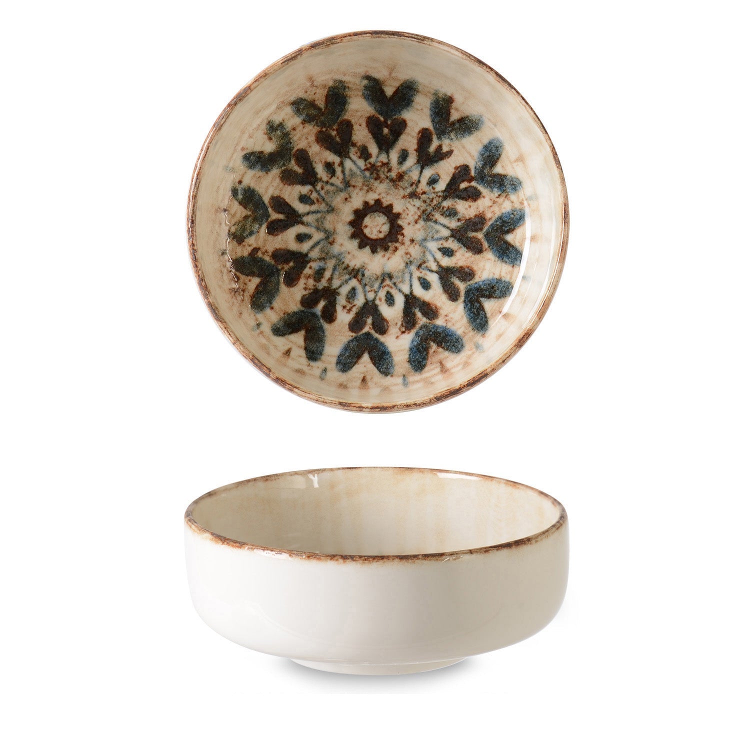 Rinart Kommetje - Aztec - Porselein - 14 cm (370cc) - set van 6