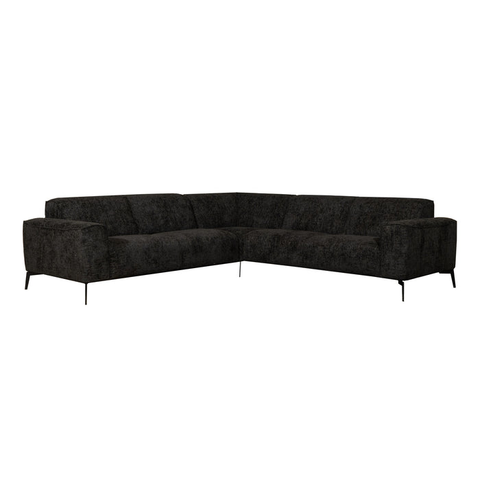 Bronx71 Hoekbank Vegas zwart stof chenille links|rechts