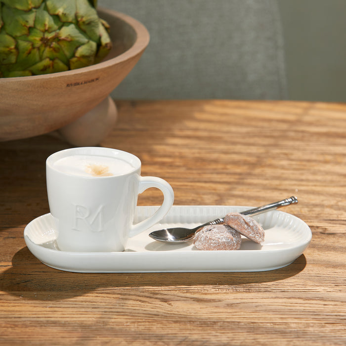 Riviera Maison Kop en schotel Wit - Caffè Koffiekopjes set - Porselein