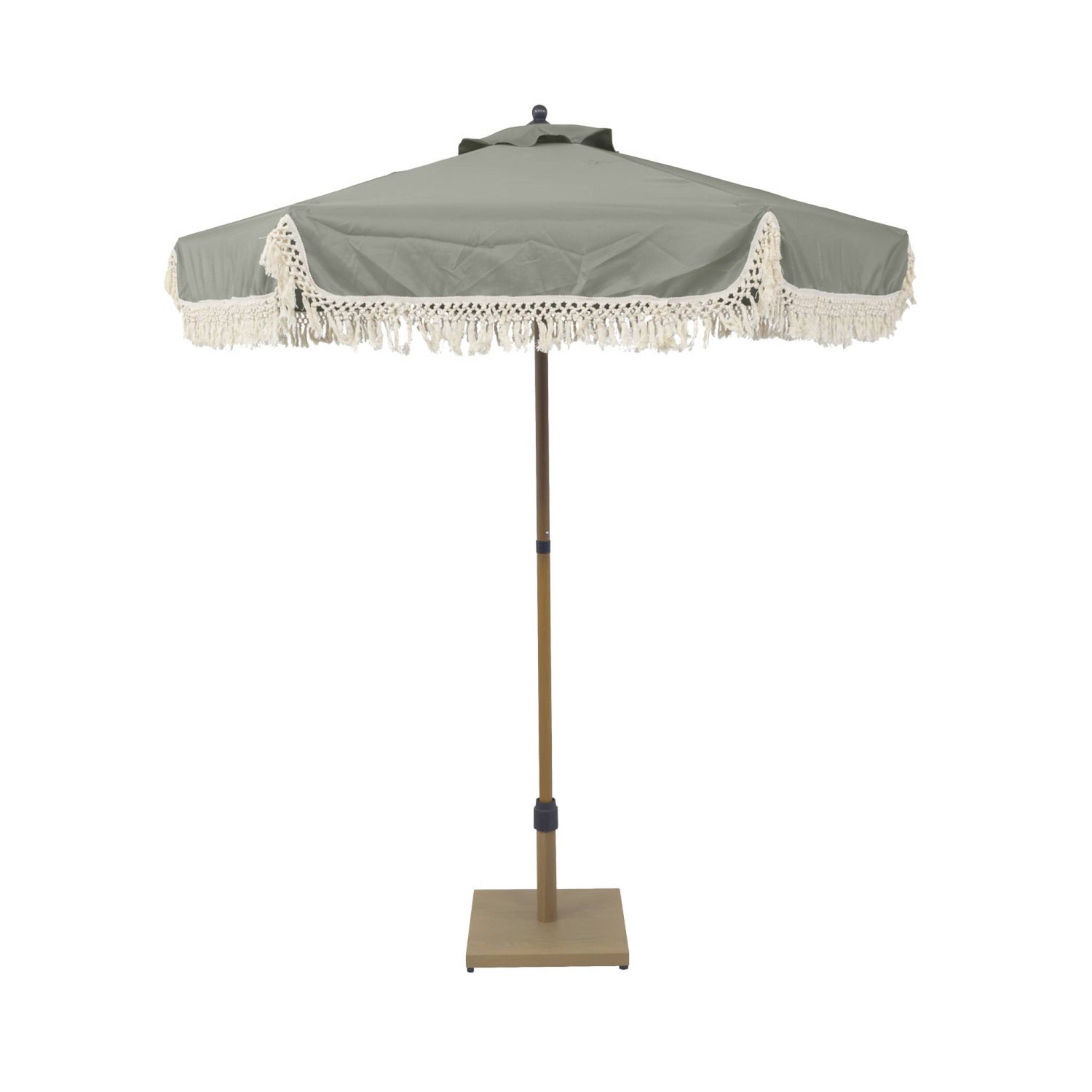 sweeek - Parasol recht met franjes 2m, staal