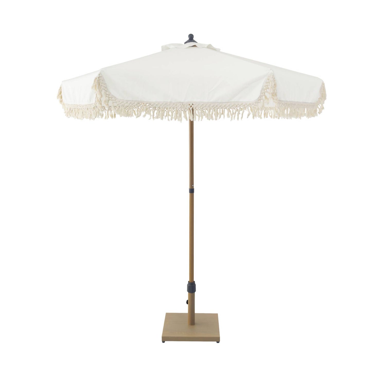 sweeek - Parasol recht met franjes 2m, staal