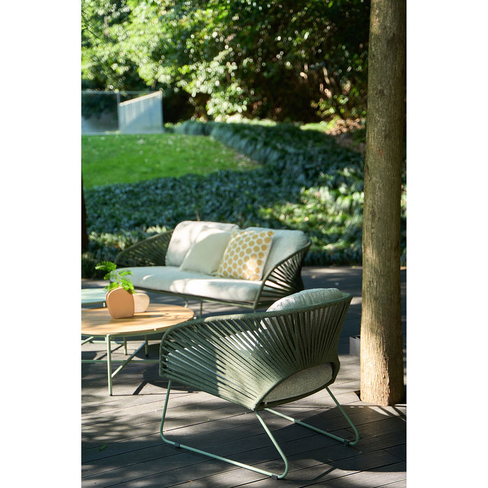 House Nordic - Lounge Set Staal Grijs|Groen - 78x71|162x73cm - Novella