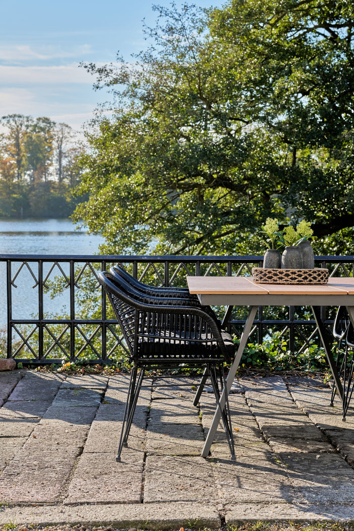 House Nordic - Tuintafel Naturel|Zwart - 220x100x74cm - Toronto