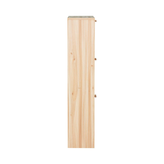 sweeek - Schoenenkast met 3 deuren, rotan en houten decor