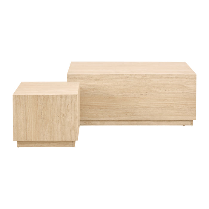 by fonQ Dice Bijzettafel Set van 2 - Rechthoekig - Crème