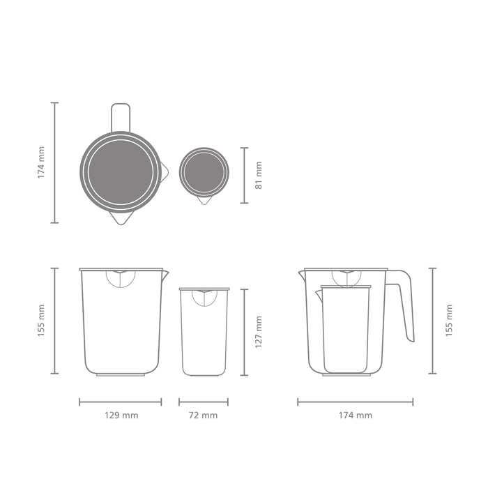 Tasty+ maatbeker set, 2-delig - Dark Grey