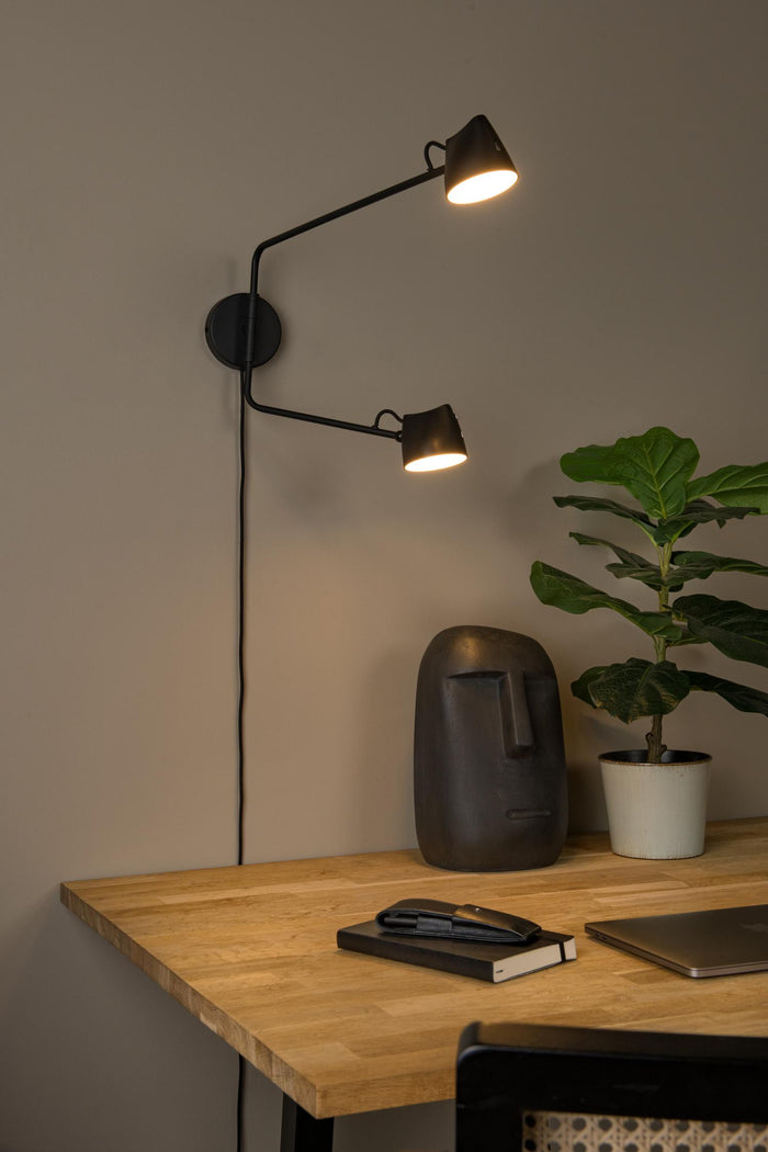 Lucide MILNE Wandlamp - Zwart