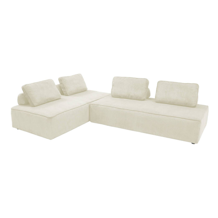 sweeek - Module stoel voor modulaire 2-zits bank in ribfluweel (set