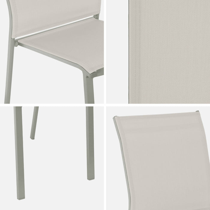 sweeek - Stapelbare tuinstoel van aluminium en textilene (Set van 2)