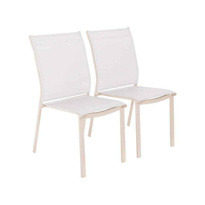 sweeek - Stapelbare tuinstoel van aluminium en textilene (Set van 2)