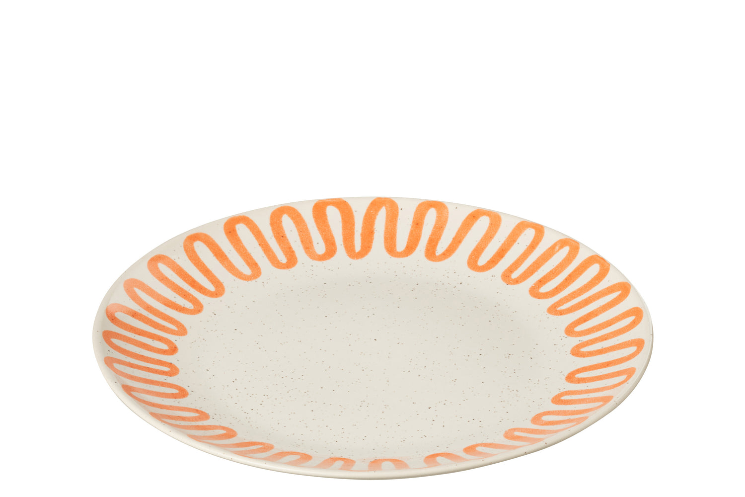 J-Line bord Curve - porselein - oranje - large - 4 stuks