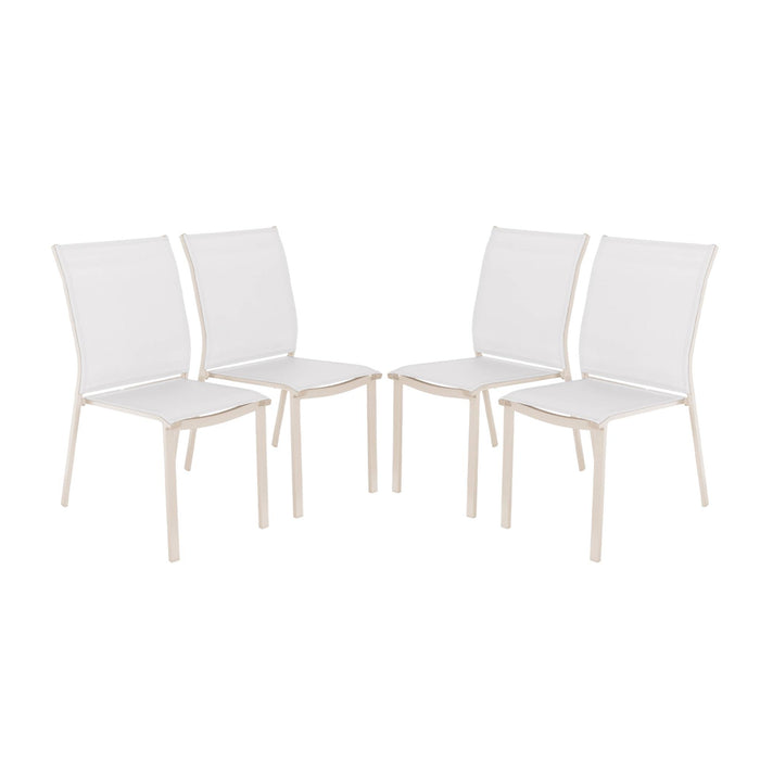 sweeek - Stapelbare tuinstoel van aluminium en textileen (Set van 4)