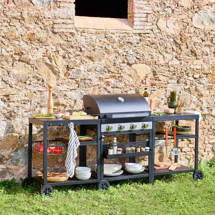 sweeek - Barbecue met 4 branders, buitenkeuken