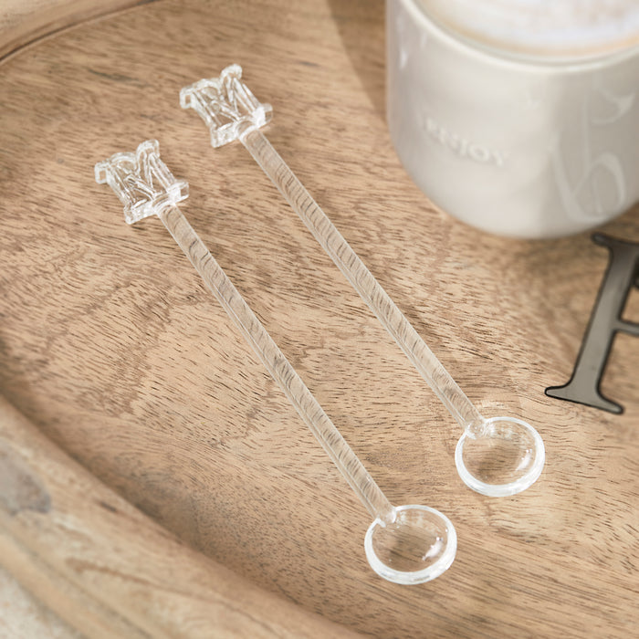 Riviera Maison Theelepels Transparant - Koffielepel set van 2 - Glas