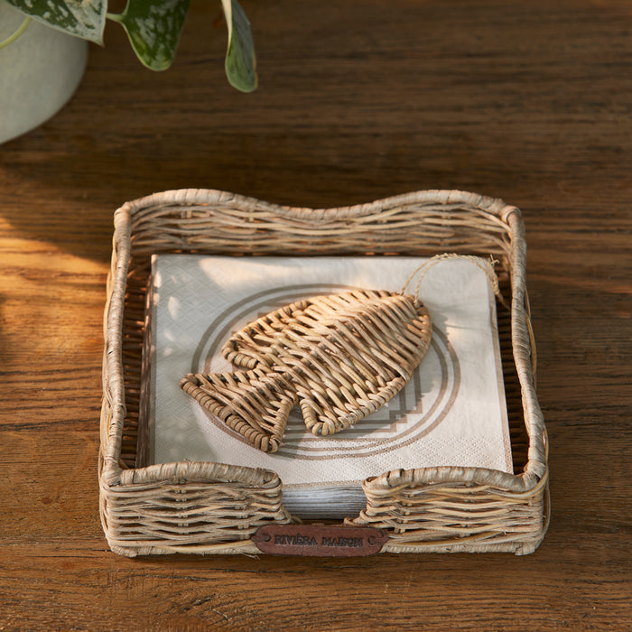 Riviera Maison Servethouder vis Bruin - Fish Servetbakje   - Rattan