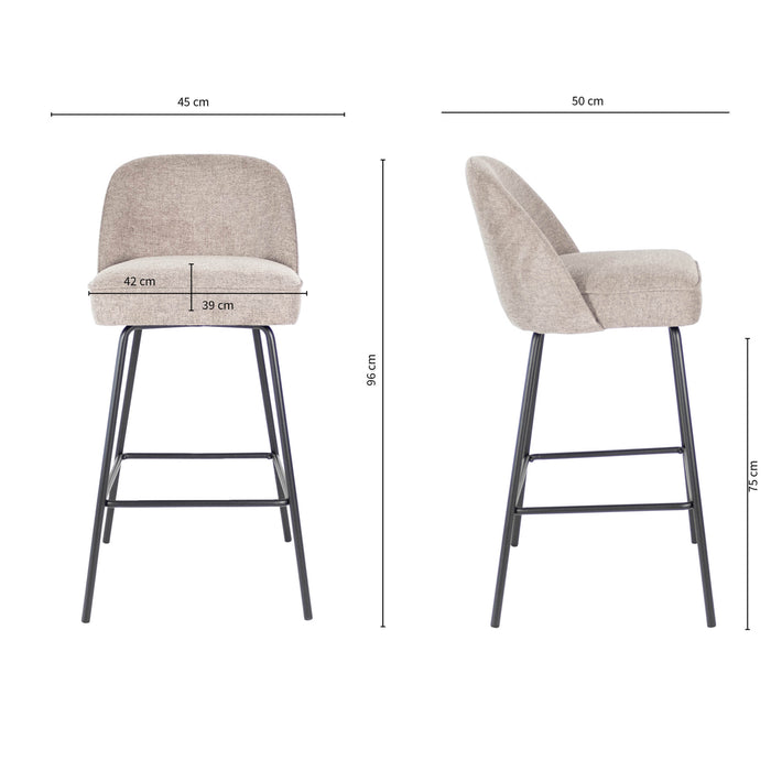 Kick barkruk Lucy - Taupe