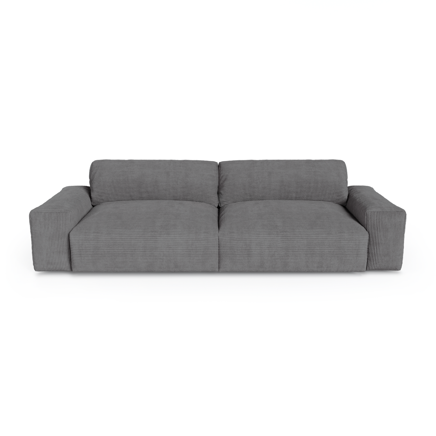 3-zits antraciet grijze corduroy bank 220cm