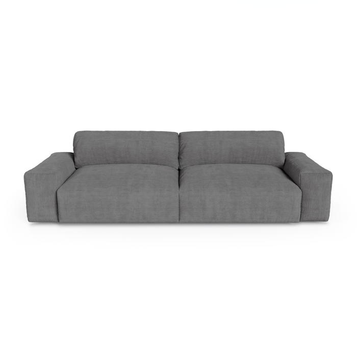 3-zits antraciet grijze corduroy bank 220cm