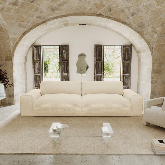 Sofa 3 zits corduroy soft touch crème 220cm