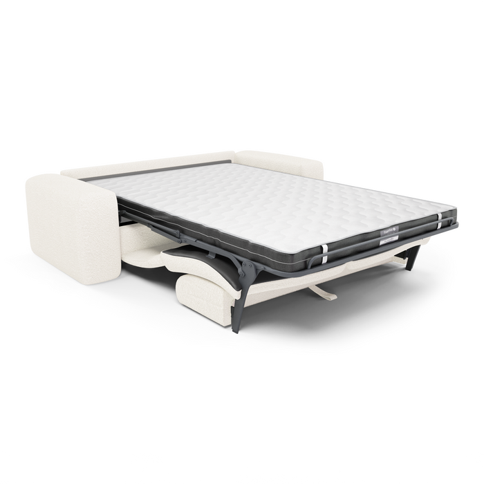 Express slaapbank dunlopillo 140cm stof bouclette crème