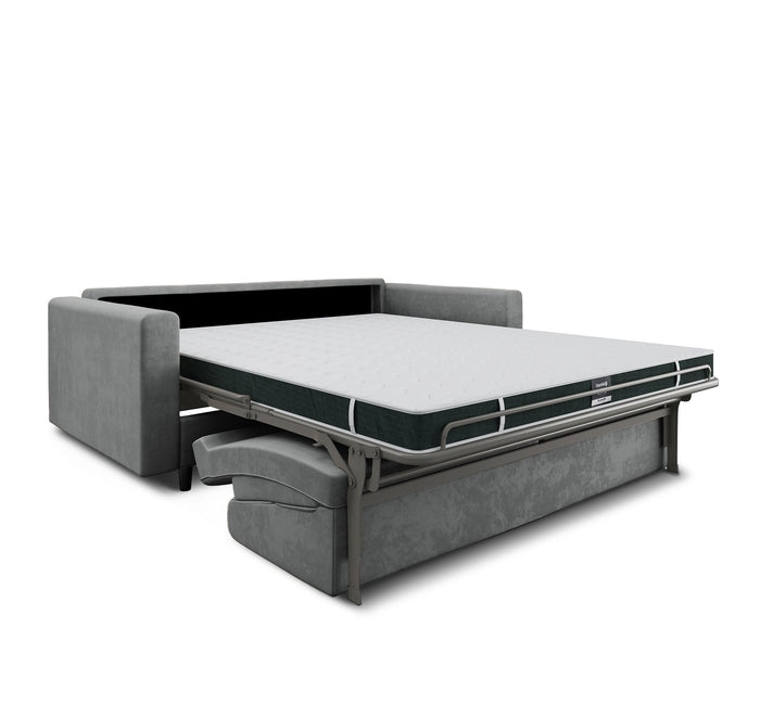 Express slaapbank dunlopillo fluweel beton grijs 160cm