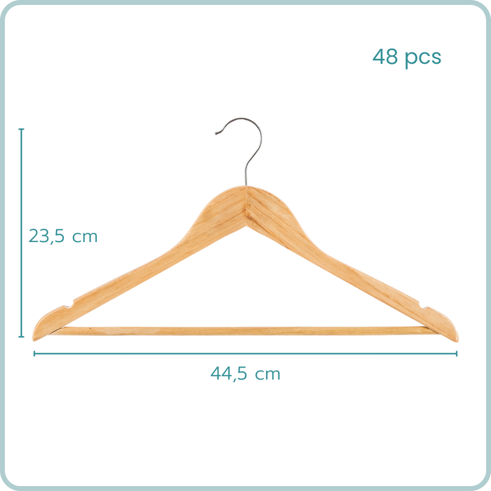 Nordix Kledinghangers Set 48 stuks Hout Kleerhangers
