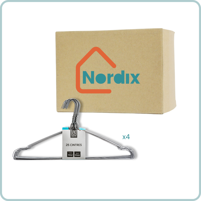 Nordix Kledinghangers set 100 stuks Metaal Draadhanger Kleerhangers