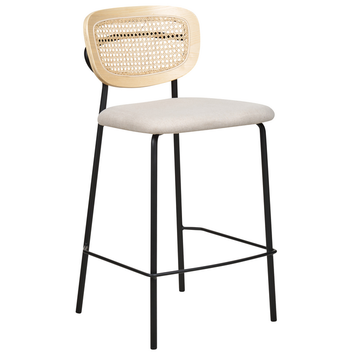 Beliani - MAYETTA - Barkruk set van 2 - Lichtbeige - Polyester