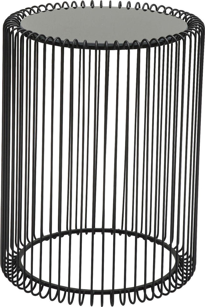 Kare Design Wire Bijzettafel Hoog - Set Van 2 - Zwart Met Glas