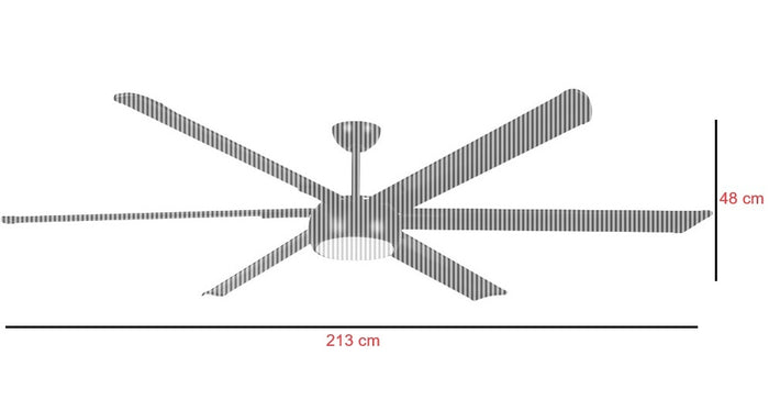 Freelight Plafondventilator Ventisei XXL Zwart Ø 213cm Led 24Watt